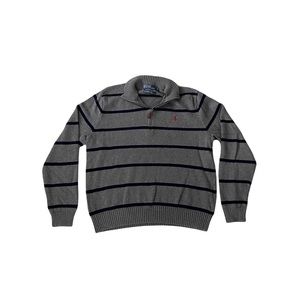 Polo quarter zip striped sweater